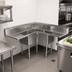 Thumbnail image #2 for John Boos Pro-Bowl 3-Compartment Stainless Steel Corner Sink with Dual 30-Inch Drainboards