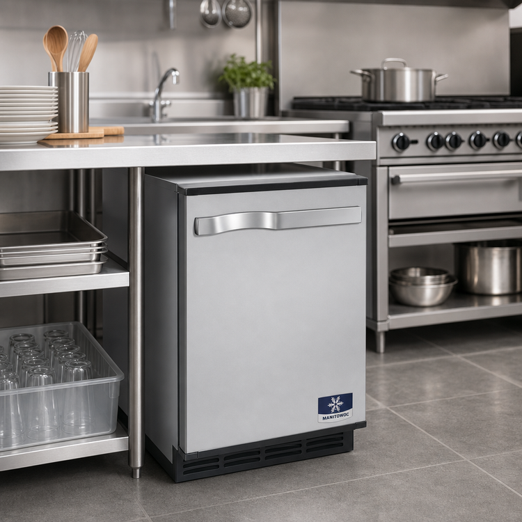 Product image #3 for Manitowoc Undercounter Air-Cooled Cube Ice Machine with 25 lb Storage Bin
