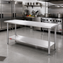 Thumbnail image #2 for Duke Manufacturing 108-Inch x 24-Inch Stainless Steel Work Table with Undershelf, Flat Top