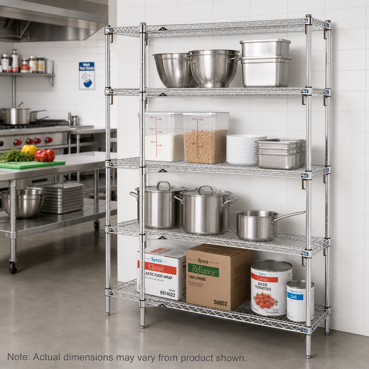 Product image #2 for Metro Super Erecta Super Adjustable Stationary Starter Wire Shelving Unit, 60W x 18D x 63H, Chrome Plated