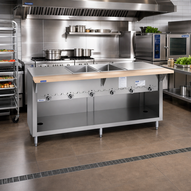Product image #2 for Thurmaduke 2-Opening Gas Steam Table with Dry Heat Wells