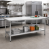 Thumbnail image #2 for Eagle Group Spec-Master Marine Series 72 Inch x 48 Inch Stainless Steel Work Table with Adjustable Undershelf