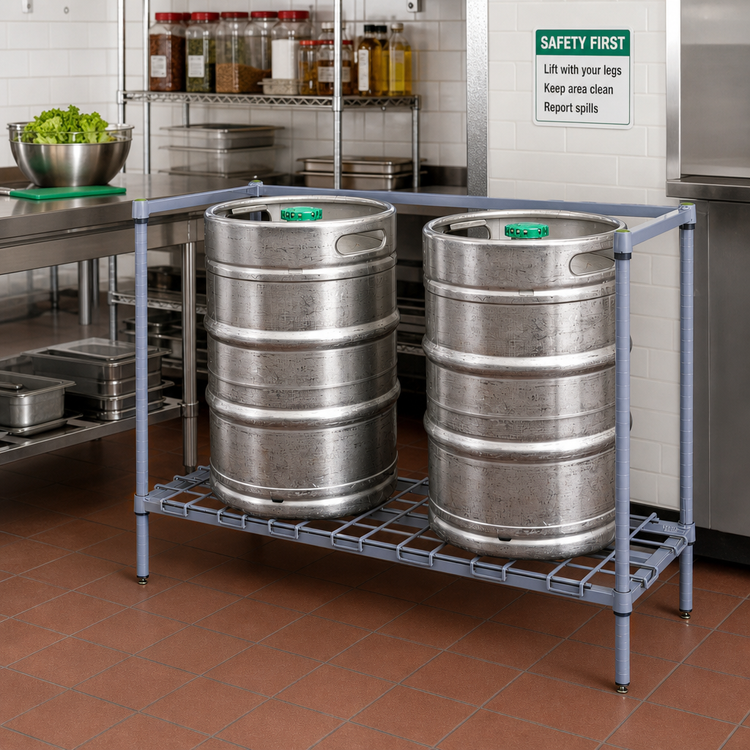 Product image #2 for Quantum Modular Wire Dunnage Rack, 36 x 18 x 34 Inches, Gray Epoxy Antimicrobial Finish