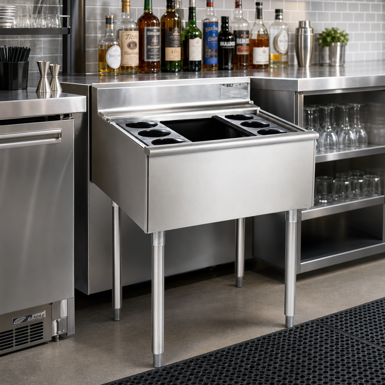 Product image #2 for Eagle Group 1800 Series Modular Underbar Cocktail Unit Bar Ice Bin, 24W x 20D x 33-1/2H, 63 lb Capacity