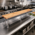 Thumbnail image #2 for John Boos 72 Inch x 12 Inch x 1-3/4 Inch Steam Table Cutting Board with Adjustable Stainless Steel Supports