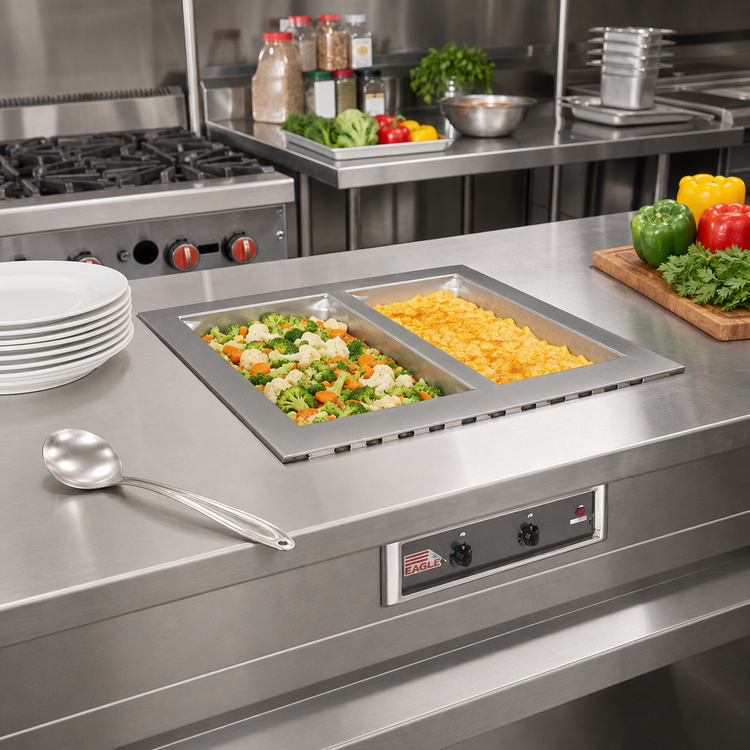 Product image #2 for Eagle Group Two-Well Electric Drop-In Hot Food Well, Wet/Dry, Without Drain, 240V