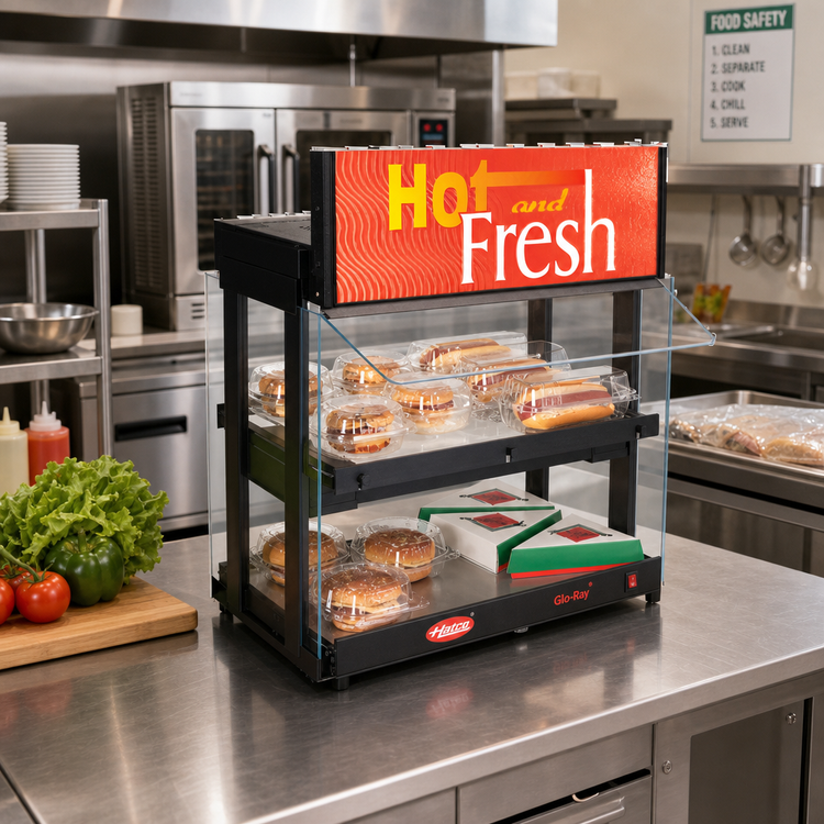 Product image #2 for Hatco Glo-Ray Countertop Mini-Merchandising Warmer with Heated Glass Shelf