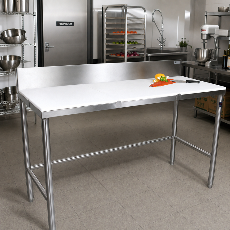 Product image #2 for John Boos 108-Inch x 36-Inch Poly Top Trimming Table with 6-Inch Removable Backsplash