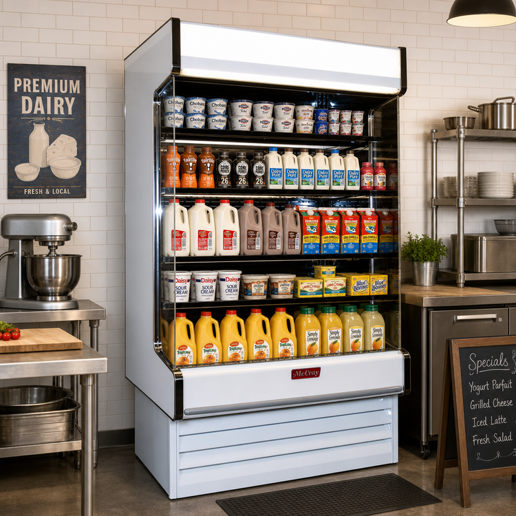 Product image #2 for Howard-McCray 35E Series Self-Contained Dairy Open Merchandiser, 51 in. W x 82.25 in. H, LED-Lit Shelves