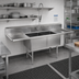 Thumbnail image #2 for John Boos B Series 2-Compartment Stainless Steel Sink with Left and Right Drainboards, 75-1/4 Inch Wide