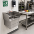 Thumbnail image #3 for Wall-Mounted Stainless Steel Hand Sink with Eye Wash, 14 x 10 x 5-Inch Bowl, Left and Right Side Splashes