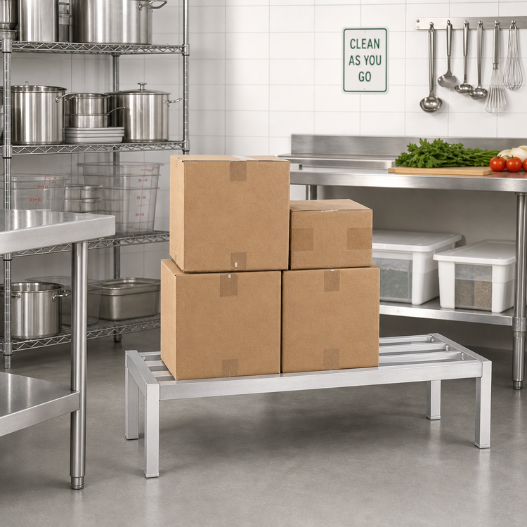 Product image #2 for New Age 2000 Series Heavy-Duty Aluminum Dunnage Rack, 60"W x 24"D x 12"H, 2000 lb Capacity