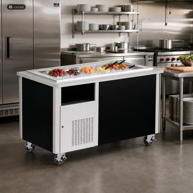 Product image #2 for Randell Custom & Serving 48-Inch Mobile Modular Frost Top Serving Station with Open Cabinet Base