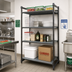 Thumbnail image #2 for Cambro Camshelving Basics Plus Stationary Starter Polymer Shelving Unit, 24 x 30 x 84 Inches, 4-Shelf Vented and Solid, Brushed Graphite