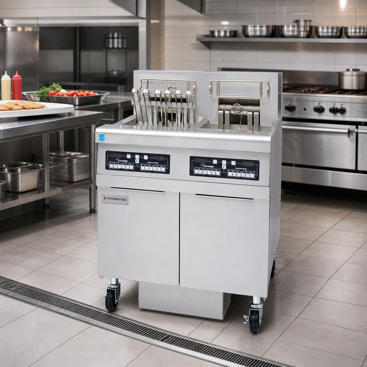 Product image #2 for Frymaster RE High Efficiency 2-Tank Electric Fryer Battery with Built-In Filtration, 2 x 50 lb Frypots