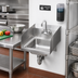 Thumbnail image #2 for Wall Mounted Stainless Steel Hand Sink with Side Splash Guards and 14 x 10 Inch Bowl