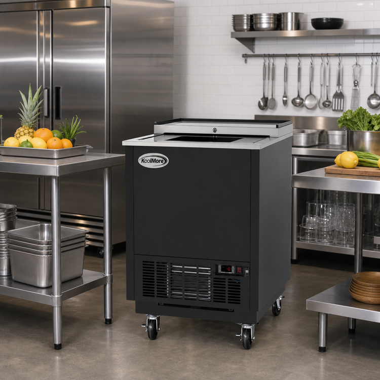 Product image #2 for KoolMore 25-Inch Commercial Glass Froster, 5 Cu. Ft., Black Steel Finish