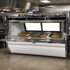 Thumbnail image #2 for Howard-McCray HMC, Hot Cases, 40E Service Cases CHS34N-6-D-S 72-Inch 4-Well Full-Service Hot Food Case with Slanted Glass Front