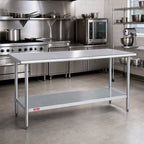 Thumbnail image #2 for Duke Manufacturing 314-3060 60" x 30" x 36" Stainless Steel Work Table, 14-Gauge 300-Series Top, Galvanized Undershelf