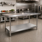 Thumbnail image #2 for John Boos ESSK8-3036 36 x 30 Inch 18-Gauge 400 Series Stainless Steel Undershelf for Work Tables