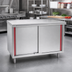 Thumbnail image #2 for Eagle Spec-Master Marine Counter Edge Flat Top Stainless Steel Work Table with Cabinet Base and Sliding Doors, 72 x 24 Inches