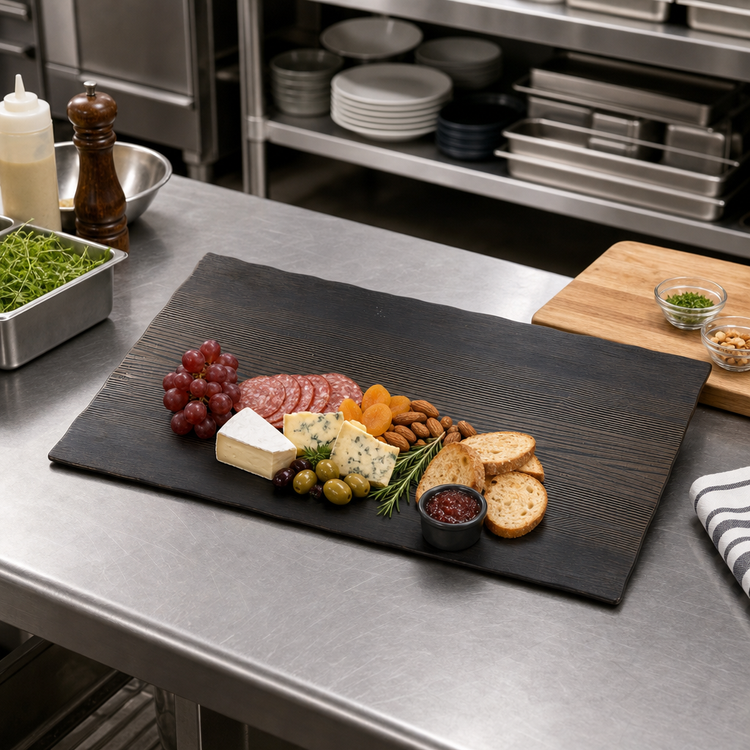 Product image #2 for American Metalcraft Walnut Melamine Rectangular Serving Board, 20-7/8 x 12-1/2 x 3/8 Inch