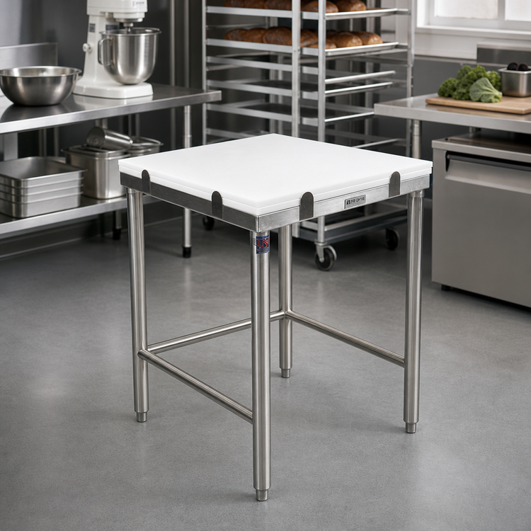 Product image #2 for John Boos 30" x 30" Poly Top Breaking Table with Stainless Steel Base