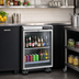 Thumbnail image #2 for Continental Refrigerator 24-Inch Single-Door Back Bar Display Cooler with Hinged Glass Door, Stainless Steel Top, Black Finish