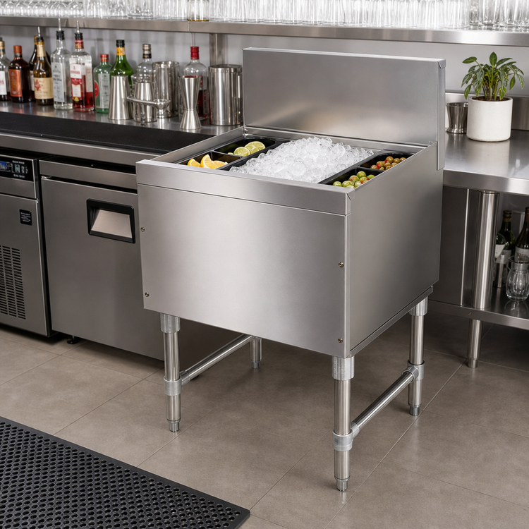 Product image #2 for Advance Tabco Prestige Supreme 30-Inch Wide Stainless Steel Bar Ice Bin, No Cold Plate, 89 lb Capacity