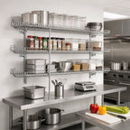Thumbnail image #2 for Eagle Group QuadTruss S3-3B-SSW1824C 3-Tier Piggyback Wall-Mounted Wire Shelf Kit, 24"W x 18"D, Chrome