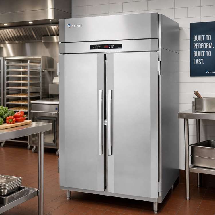 Product image #2 for Victory UltraSpec™ Two-Section Reach-In Heated Holding Cabinet, Standard Depth, Stainless Steel