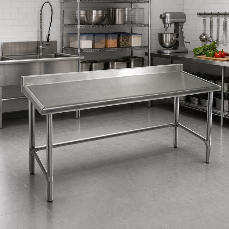 Product image #2 for Spec-Master Marine Series Stainless Steel Work Table with 4-1/2-Inch Backsplash, 120 x 30 Inches