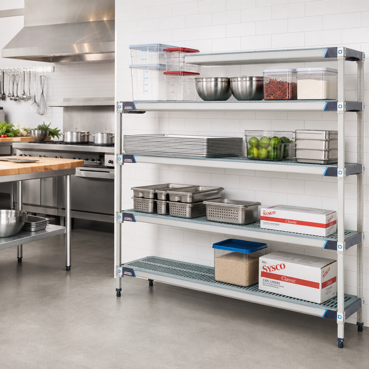 Product image #2 for MetroMax i 60 Inch Wide x 18 Inch Deep x 63 Inch High Add-On Polymer Shelving Unit, 4 Shelves