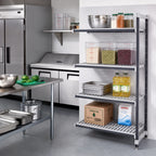 Thumbnail image #2 for Cambro Camshelving® Elements EXA213072V4480 4-Tier Vented Add-On Polymer Shelving Unit, 30W x 21D x 72H, Speckled Gray