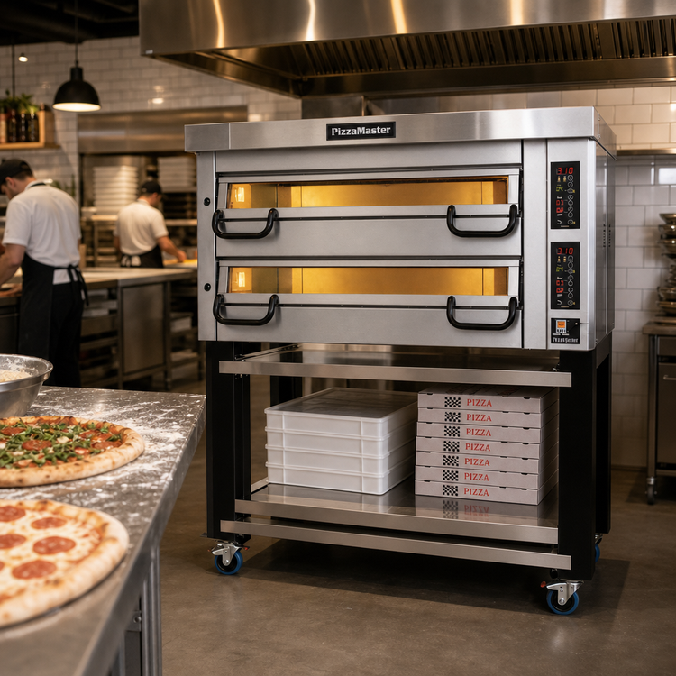 Product image #2 for PizzaMaster PM 832ED Two-Deck Electric Pizza Deck Oven with Ceramic Clay Stones