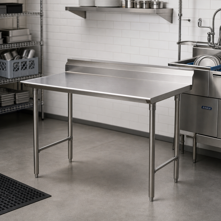 Product image #2 for Eagle Group Straight Clean Dish Table, 60 x 30 Inches, Left-to-Right, 16/430 Stainless Steel Top