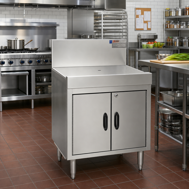 Product image #2 for Eagle Spec-Bar Stainless Steel Closed Base Workboard Cabinet with Locking Doors, 24"W x 24"D