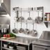 Thumbnail image #2 for Advance Tabco Special Value Series 48-Inch Wall-Mounted Double-Bar Stainless Steel Pot Rack with 12 Hooks