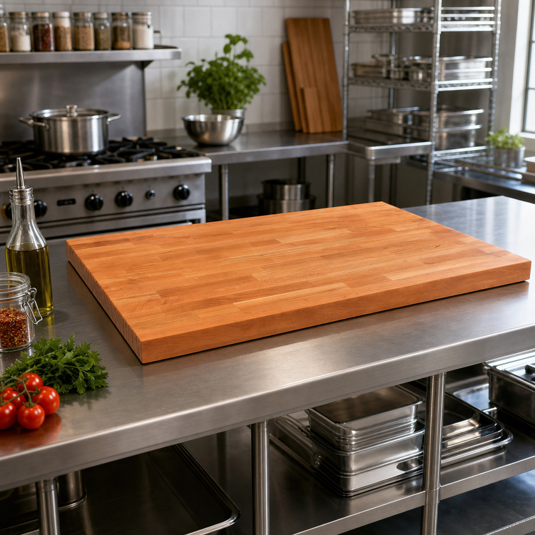 Product image #2 for John Boos Boos Block Blended Edge Grain American Cherry Kitchen Countertop, 36 x 25 x 1.5 Inches, Varnique Finish