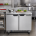 Thumbnail image #2 for Beverage-Air Two-Section 36-Inch Worktop Freezer with Solid Doors and Foamed-In-Place Backsplash