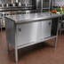 Thumbnail image #2 for John Boos 60-Inch x 30-Inch 14-Gauge Stainless Steel Enclosed Work Table with Cabinet Base and Sliding Doors