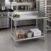 Thumbnail image #2 for Advance Tabco KMS-244 48 Inch x 24 Inch Stainless Steel Work Table with 5 Inch Backsplash and Adjustable Undershelf