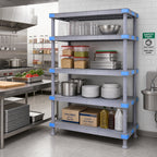 Thumbnail image #2 for Quantum Millenia QP246086SS-4 4-Shelf Solid Polymer Starter Shelving Unit, 60"W x 24"D x 86"H, Gray