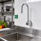 Thumbnail image #2 for T&S Brass Chekpoint EC-3101-LMV Wall-Mounted Electronic Touchless Faucet, Rigid Gooseneck, Chrome, AC/DC, 2.2 GPM