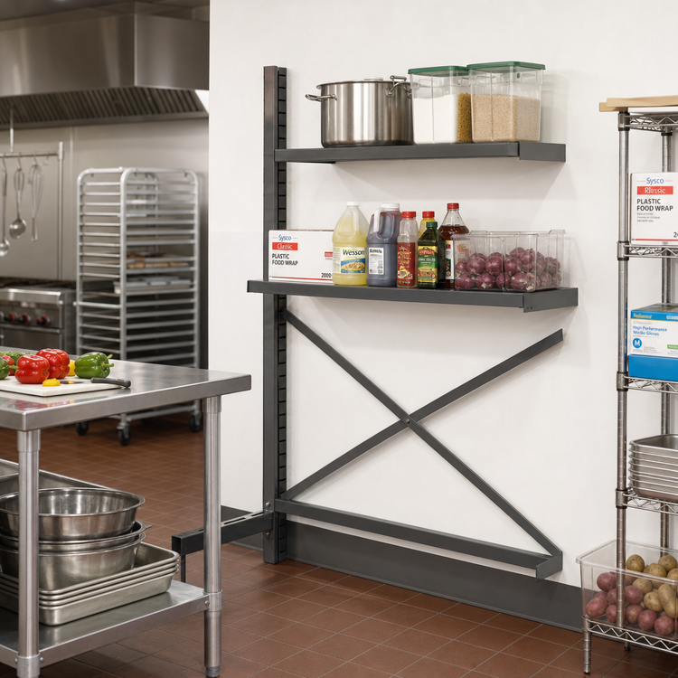 Product image #2 for Metro SmartLever 86-Inch High Epoxy-Coated Steel Add-On Cantilever Shelving Kit for 36 x 18 Shelves