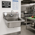 Thumbnail image #2 for Eagle Group Wall-Mount Lavatory Hand Sink with Gooseneck Faucet, Soap Dispenser, and Basket Drain
