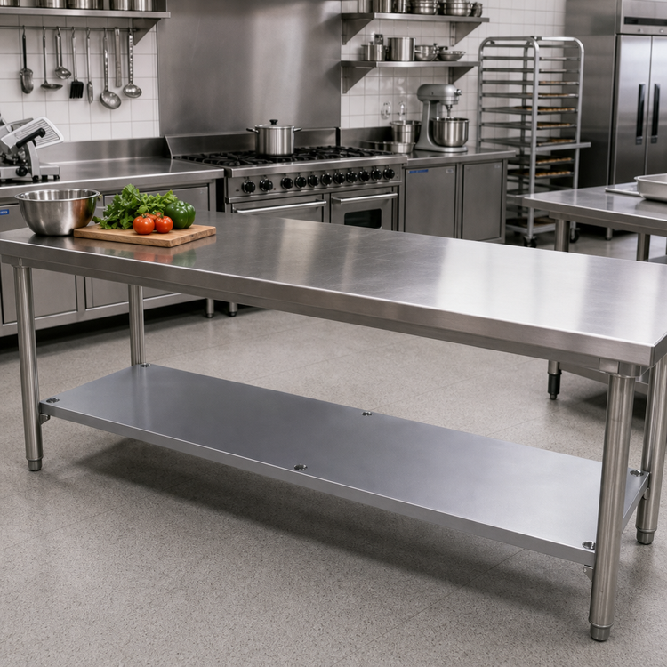 Product image #2 for 18 Gauge Stainless Steel Undershelf for 30 x 120-Inch Commercial Work Tables