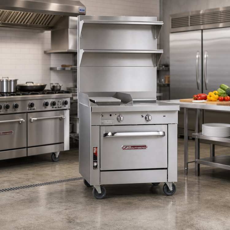 Product image #2 for Southbend Platinum 36-Inch Heavy Duty Gas Range with Dual 18-Inch French Hot Tops and Convection Oven