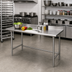 Thumbnail image #2 for 60-Inch x 24-Inch 16-Gauge Stainless Steel Open Base Work Table with 1-1/2-Inch Rear Up-Turn
