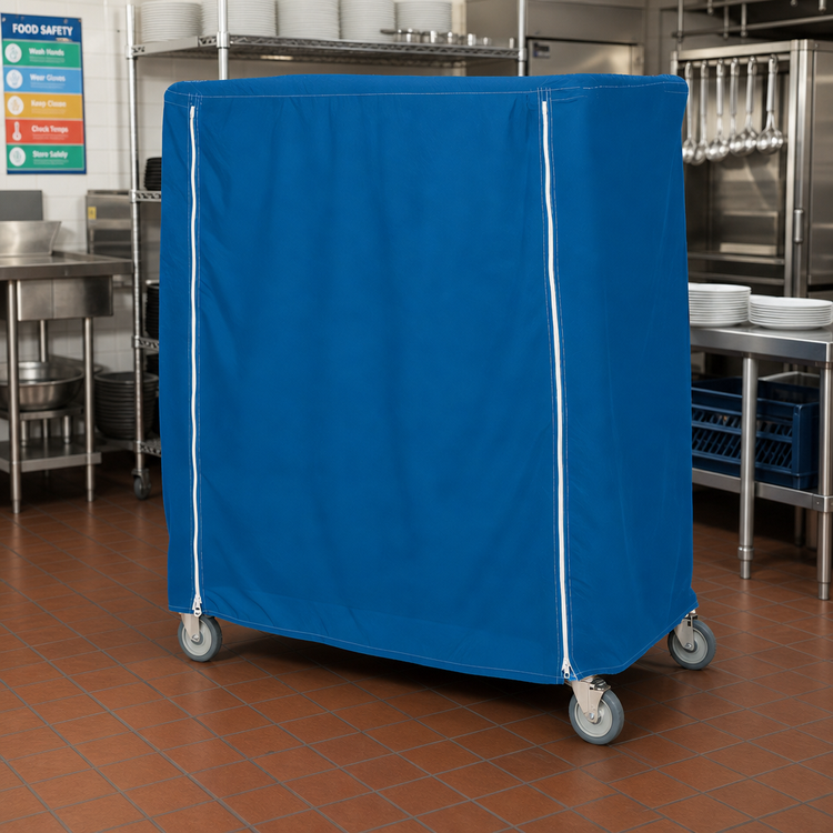 Product image #2 for Metro Waterproof Mariner Blue Cart Cover for 48 x 24 x 74 Inch Banquet Cart